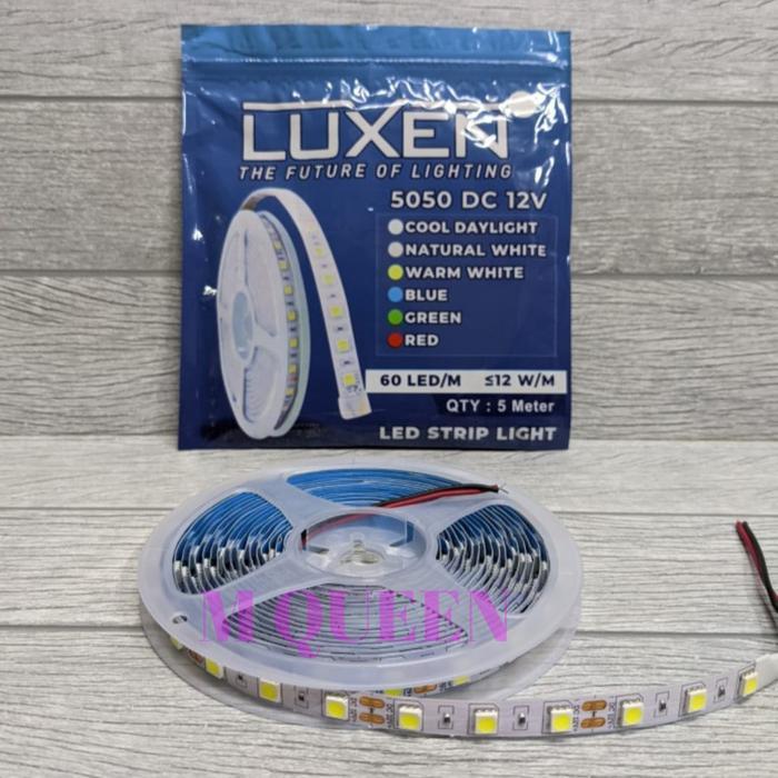 LAMPU LED STRIP 5050 DC 12V LUXEN/LED STRIP 5050 5 METER PUTIH
