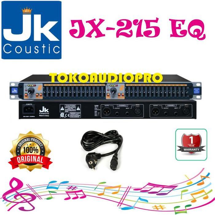 Jk Coustic Jx215Eq 2X15 Band Graphic Equalizer Jx-215Eq Co