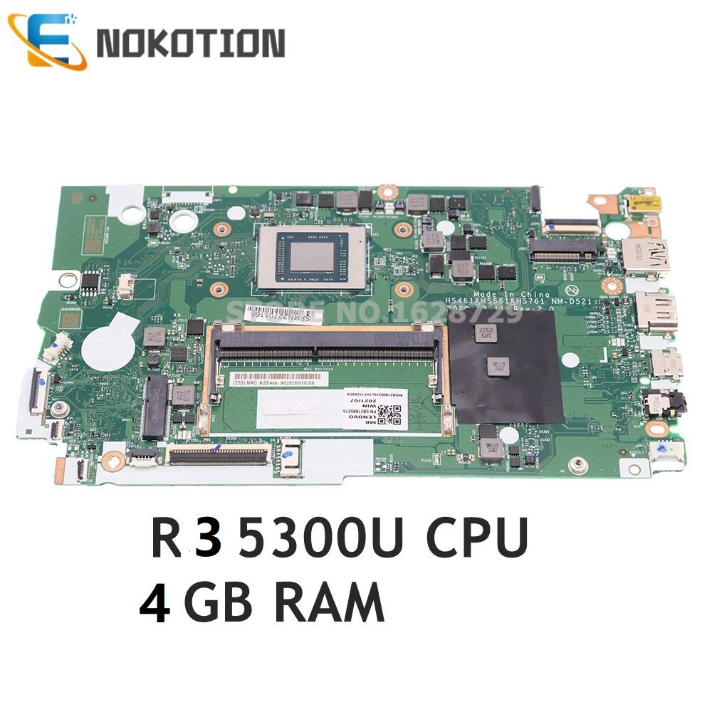5B21B85215 Hs461 Hs561 Hs761 Nm-D521 For Ideapad 3-15Alc6 Laptop Motherboard R3 5300U Cpu 4G Ram
