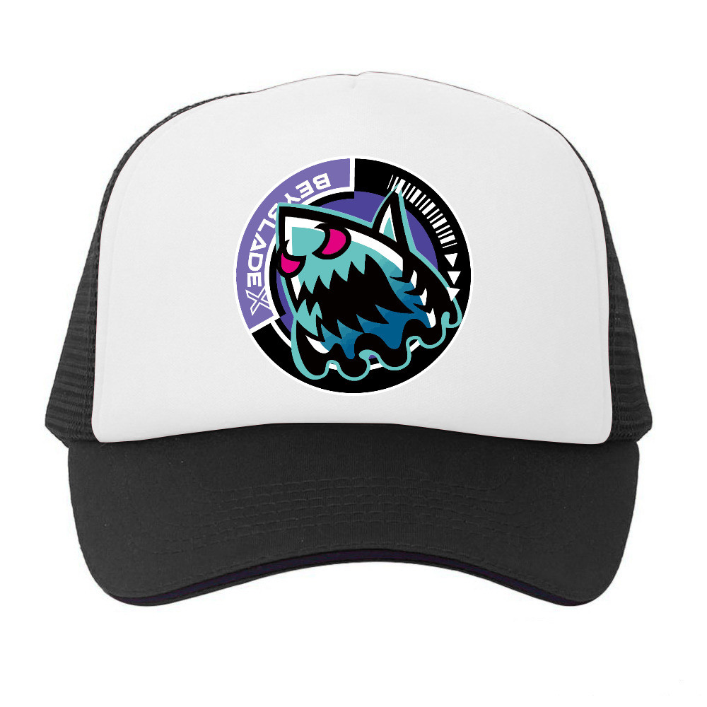 Topi Trucker Anime Beyblade X Gear Chip logo Shark Edge