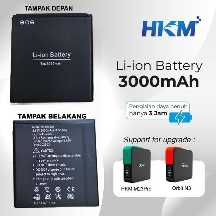 SIAPKIRIM Battery Modem HKM M23 Pro 3mAh Batre MiFi Orbit N3 Ready stok