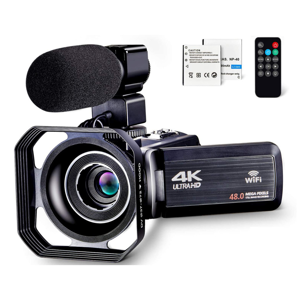 4K Ultra HD Video Camera 30MP WiFi DV Camcorder Digital Video Camera 270 Degree Rotation Touch