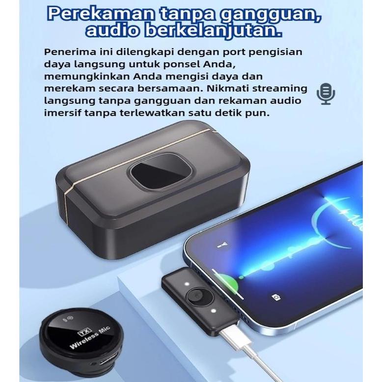 Best Seller Wireless Microphone Clip On Mic Wireless Dual Lavalier Mikrofon Android Dan Charging