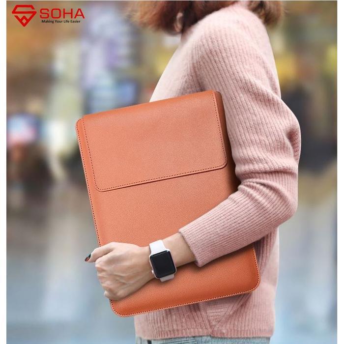 LC-02 13 Inch Tas Kulit Celup Laptop Universal Asus Acer Macbook Air Pro Case Sleeve