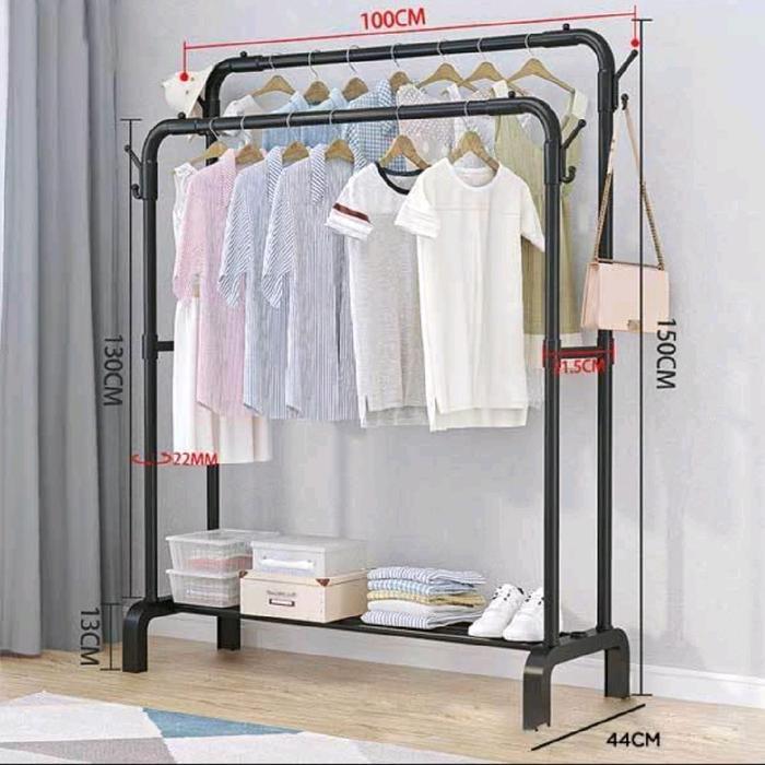 Gantungan Baju Gawang/Rak Gawang/Jemuran Baju Gawang/Stand Hanger Gawang Besi/Rak Gawang