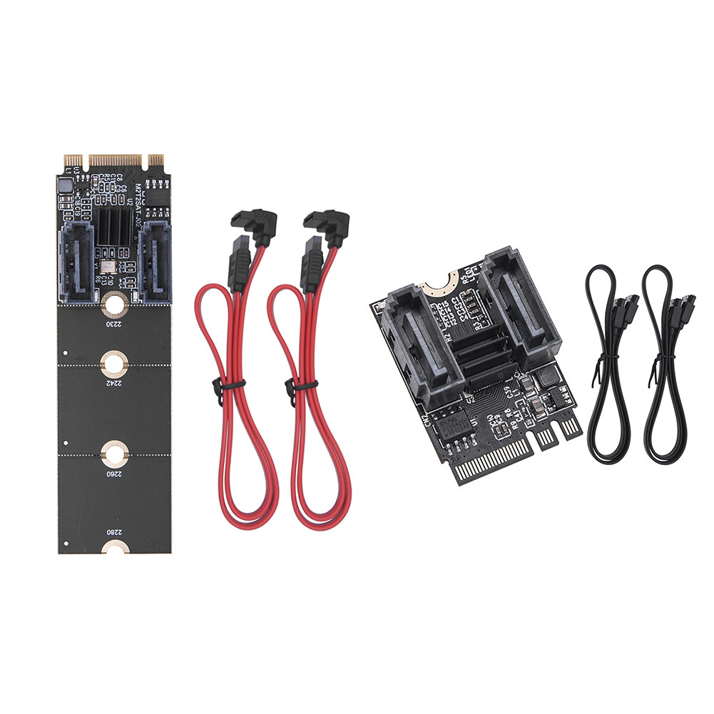 Terbaru NGFF M2 NVME To SATA3.0 Adapter 6Gbps Riser Card M.2 Key-M Converter PCIE NVME To Dual SATA 