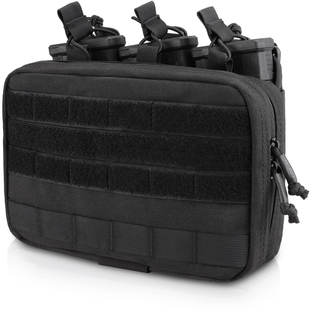Tactical Mag Admin Pouch, Molle Utility Tool Pouch Medical EMT Organizer with Triple Stacker