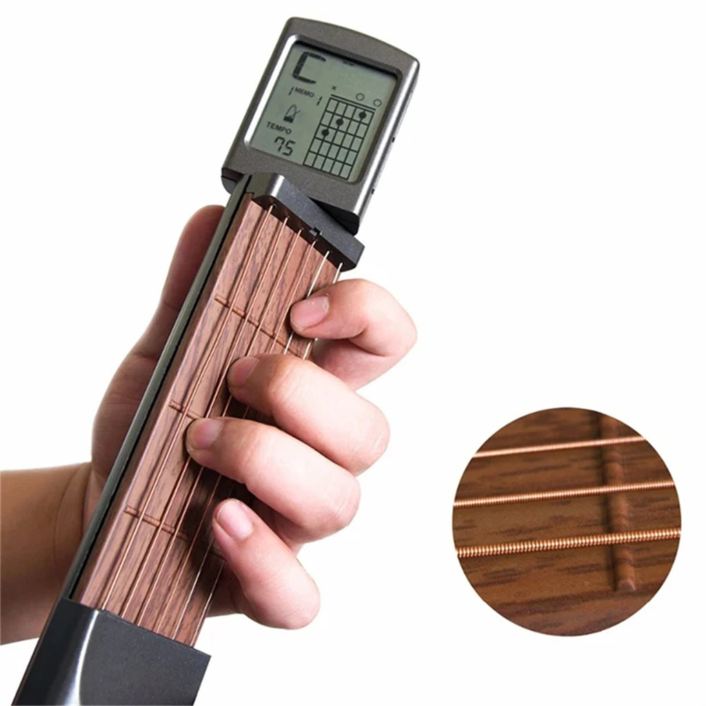 Best Pocket Guitar Chord Practice Tool,Guitar Practice Tool Chord Trainer with Rotatable Chart Scree