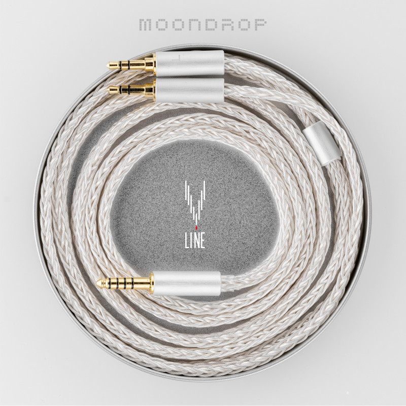 MOONDROP LINE V LINE W 6N Single Crystal Copper Silver-Plated Litz Earphone Upgrade Cable for