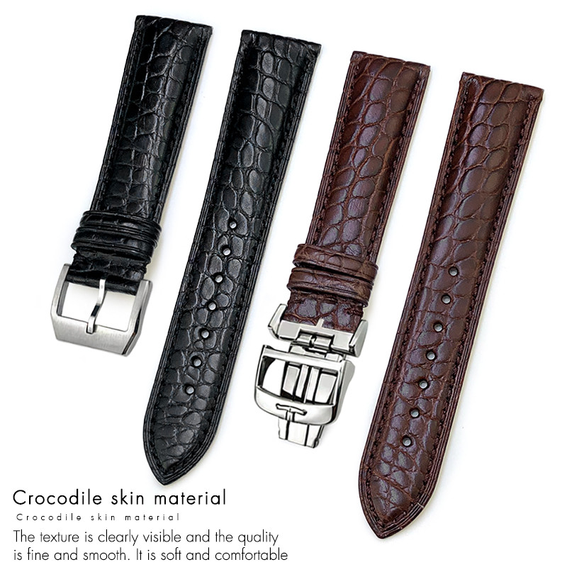 20mm 19mm 21mm 22mm Real Crocodile Leather American Alligator Watchband for Jaeger LeCoultre Master