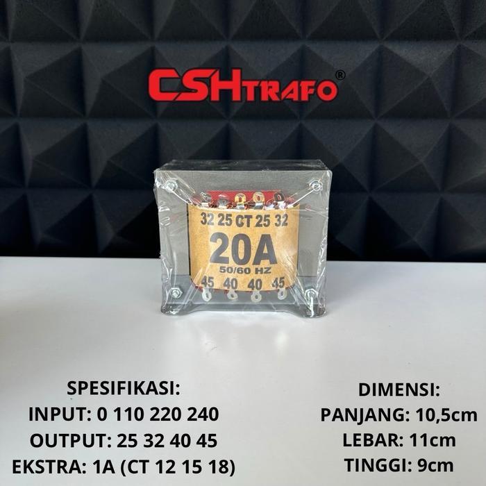 Trafo Kotak Csh Best Quality (Trafo Kecil) 100% Tembaga Murni 20A Ct 45V