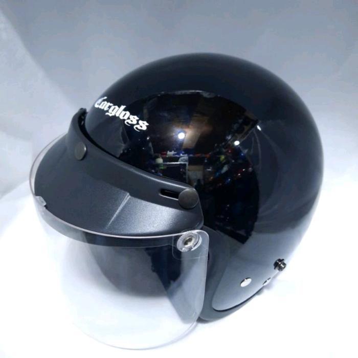 HELM CARGLOSS CFM ORIGINAL HITAM GLOSSY PLUS KACA