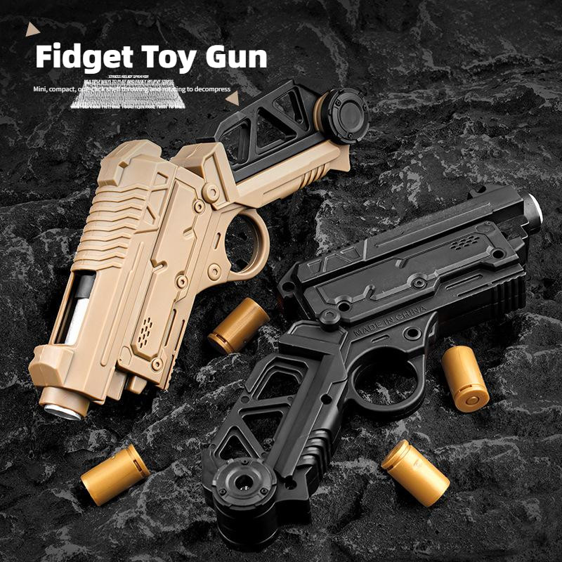 Multi Playability Ratchet Flip Antistress Toy Gun Ejection Shell Stress Relief Fidget Spinner
