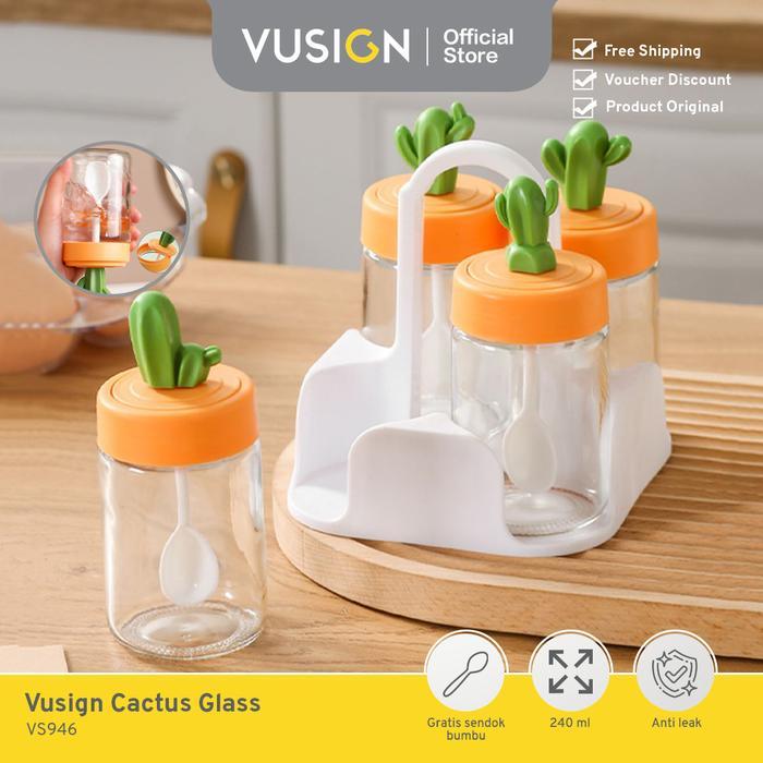 Vusign Tempat Bumbu Dapur Kaca / Seasoning Bottle 240ml Lucu VS946