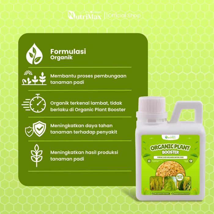 Nutrimax Organic Plant Booster Padi 500 Ml - Pupuk Organik Cair Padi - Mempercepat Pertumbuhan &