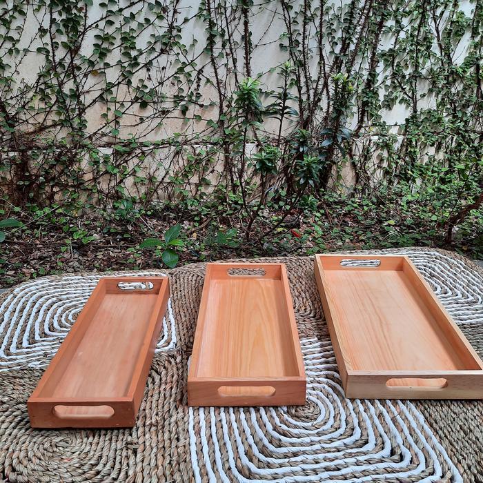 Baki Kayu Mahoni / Tray Kayu Persegi / Nampan Kayu Mahoni Persegi Nm01