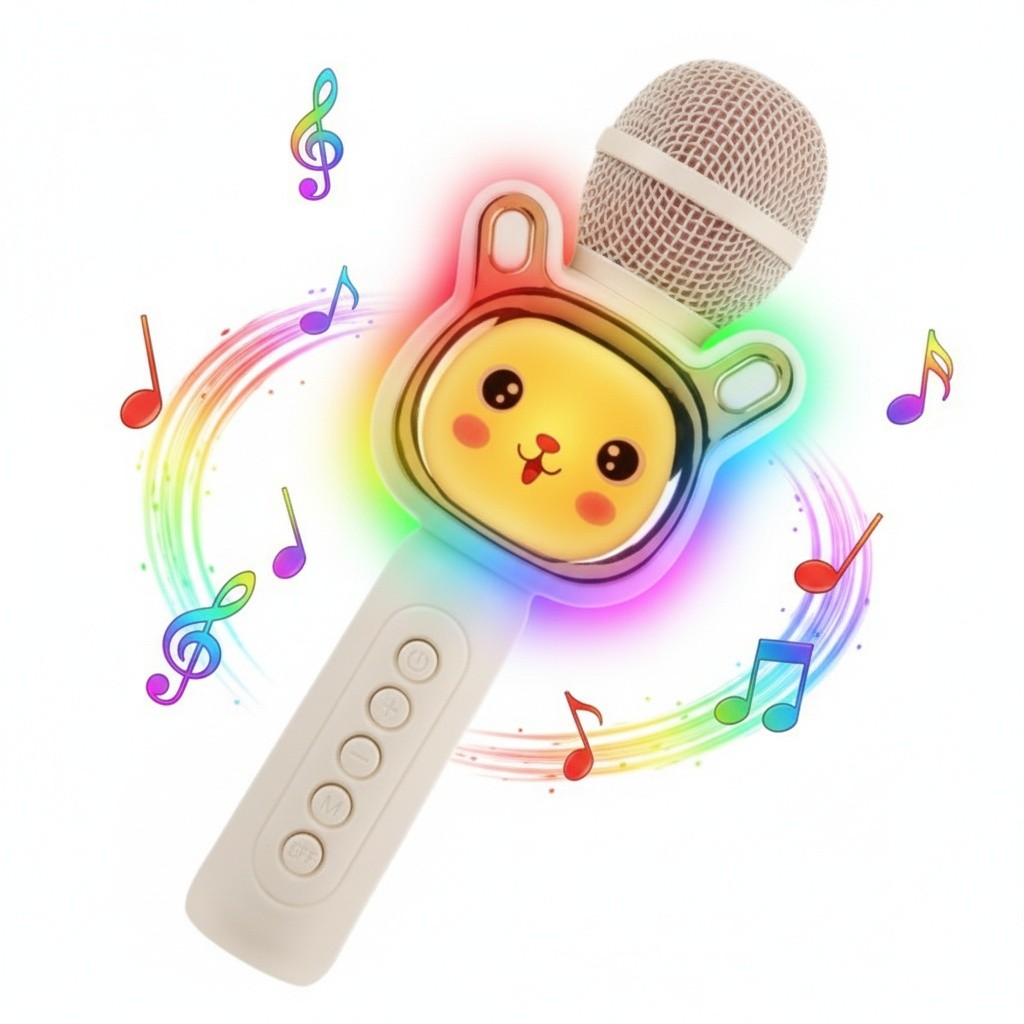 Kids Karaoke Microphone Speaker, Wireless Bluetooth, HIFI Stereo, LED Lights, Karaoke Microphone