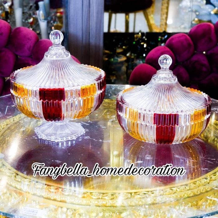 Toples Kristal SOGA Putih Merah Kuning Ungu Kaca Bening Keramik Kaca Mewah Import Dekorasi Rumah ME