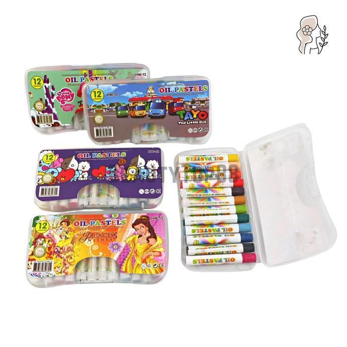 [] Crayon Mini 12 Warna / Krayon Set Kecil Anak / Oil Pastel Fancy HW-12
