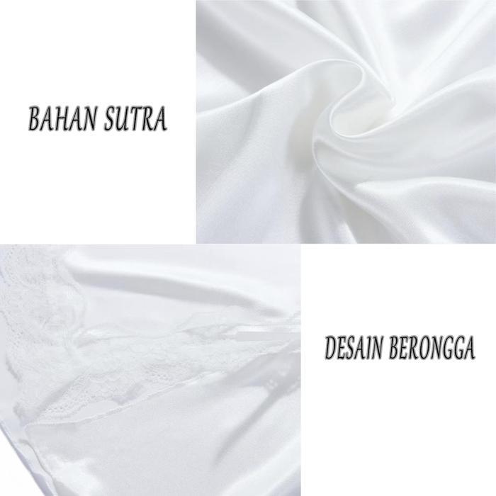 5654HGY sexsi sutra sutera viral baju dinas putihpemutih dan pelangsing,piyama pendek,Piyama wanita