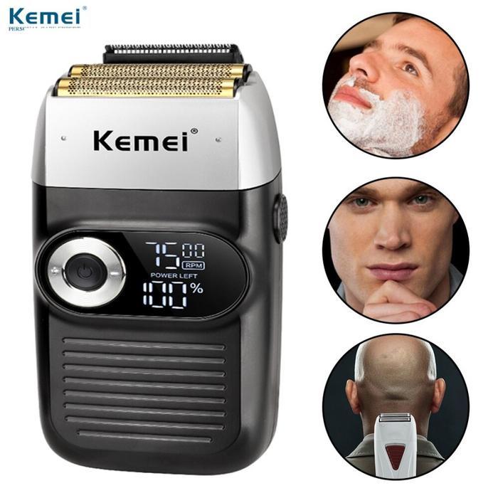KEMEI 2026 Alat Cukur Rambut KM2026 Hair Clipper Kemei 0mm Cordless Razor Shaver KM-2026 Hitam Mesic