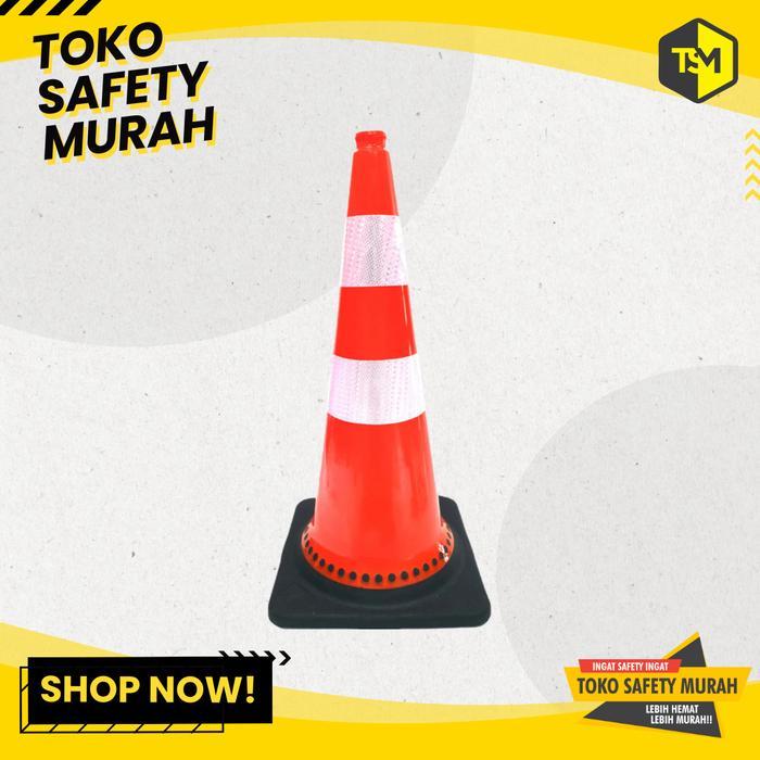 Traffic Cone 75cm Safety Cone Karet Rubber 75 cm Pembatas Jalan