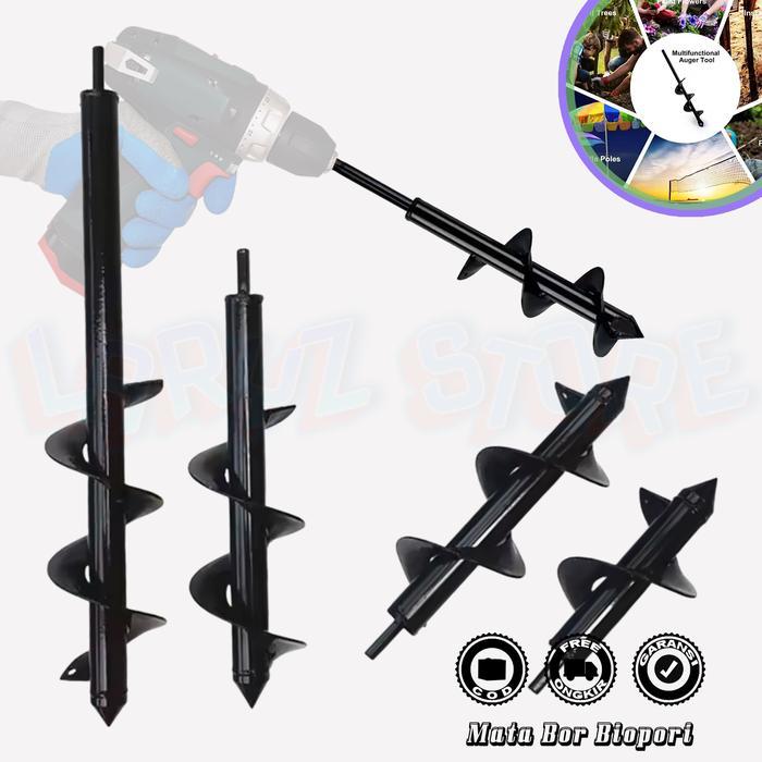 Mata Bor Biopori Alat Penggali Pelubang Tanah Resapan Bentuk Spiral Mixer Garden Auger Drill Head