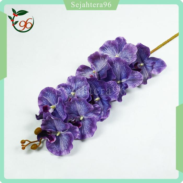 Bunga Anggrek Bulan Latex Cabang 9 - 1 PCS Bunga Anggrek Artificial Bunga Plastik Import - Bunga