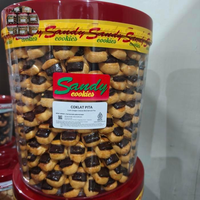 Promo Coklat Pita Sandy Merah kue kering toples besar