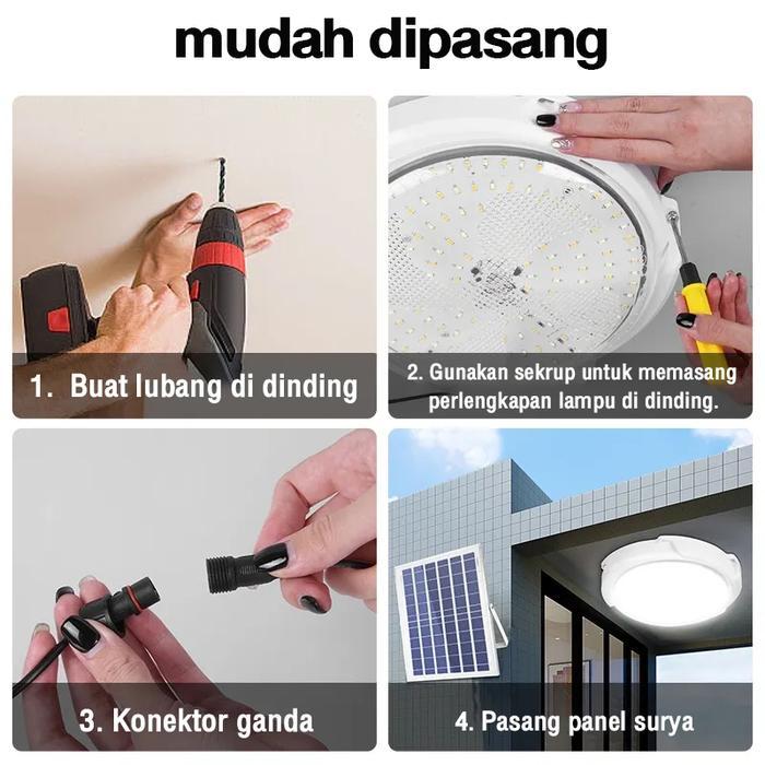Garansi 10 tahunLampu Tenaga Surya Lampu Gantung Bulat Penerangan Dalam & Luar Ruangan Hiasan Rumah