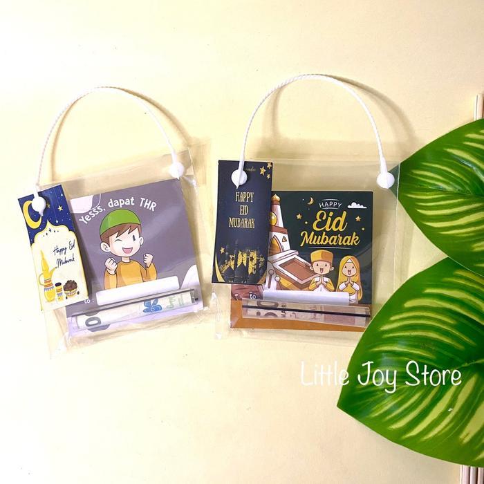 PREMIUM (10 pcs) AMPLOP LEBARAN VIRAL (AMPLOP SEDOTAN + TALI + PLASTIK + HANGTAG) / PLASTIK MINI