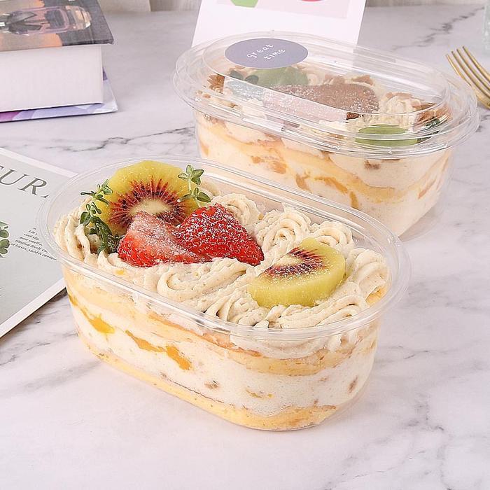 korean Dessert Box Oval Premium Cup Puding Tiramisu Salad Kue