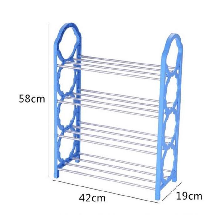 Rak Sepatu Susun 4 - Rak 4 Tingkat Serbaguna - Rak 5 Susun Hitam