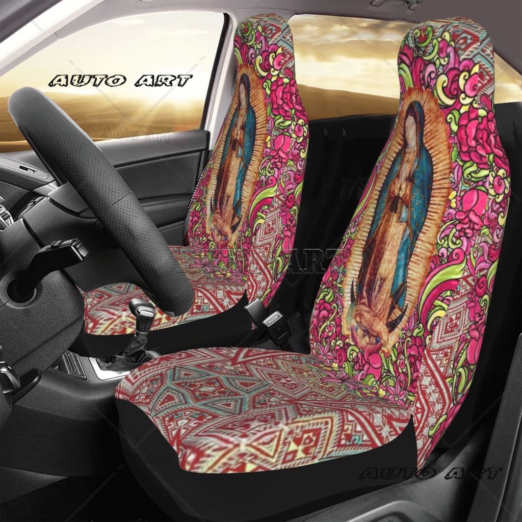 Our Lady Of Guadalupe Virgin Mary Mexican Virgin Mary Car Seat Cover Custom Universal Front