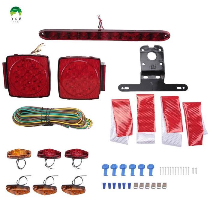 Kit Lampu Led Trailer Stop Led Persegi Putar Ekor Rem Plat Running