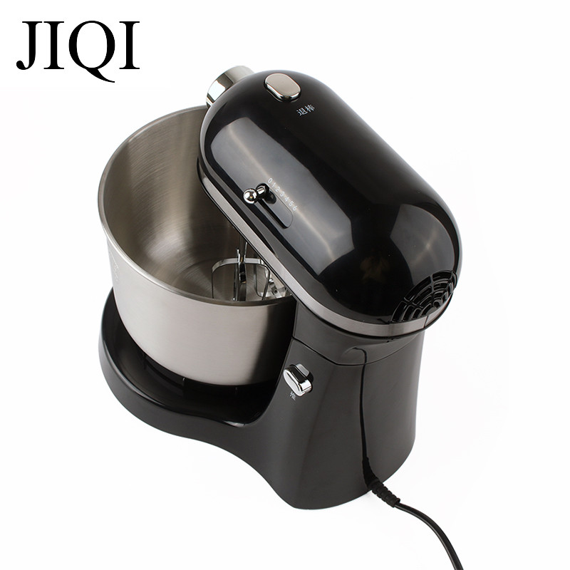 JIQI 4L Stainless Steel Bowl Electric Stand Food Mixer Egg Beater Cream Blender Handheld Whisk Cake