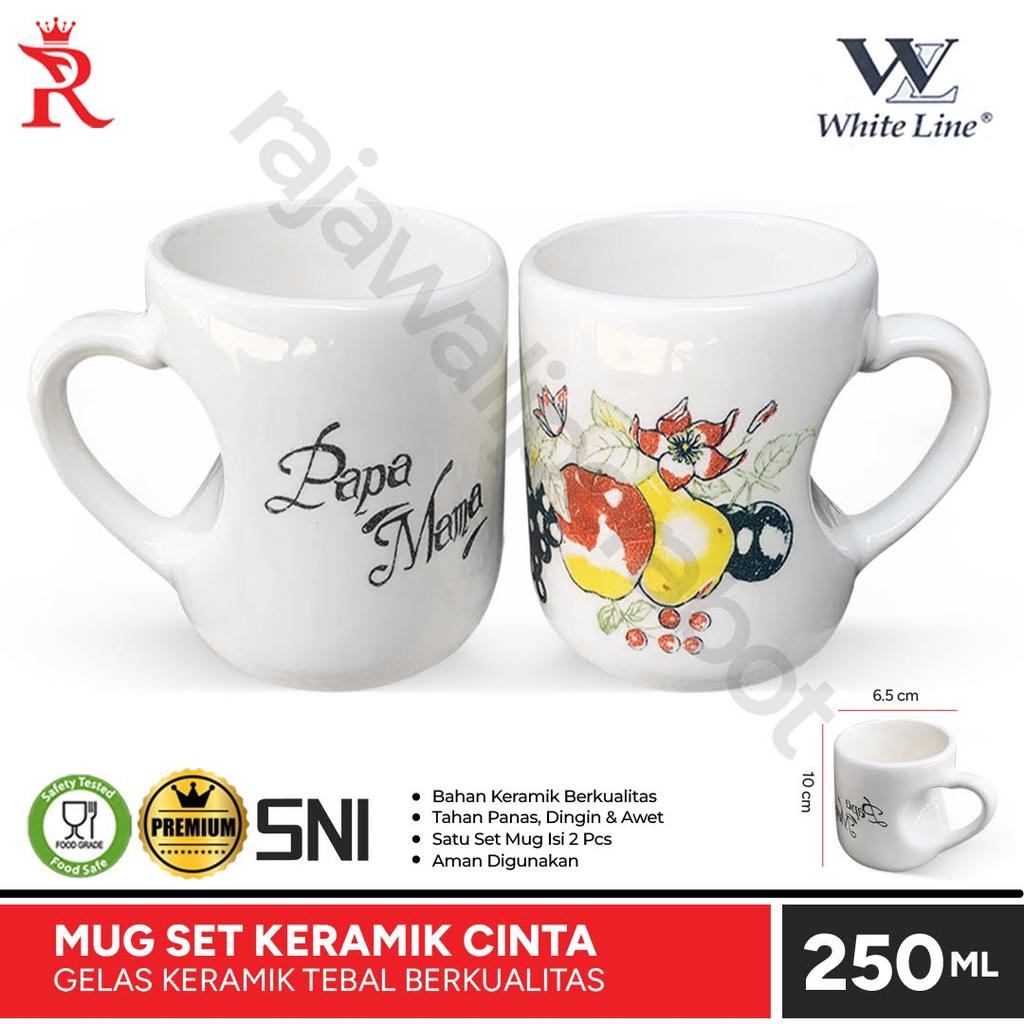 Mug Set Cinta Mug Gagang Love Papa Mama