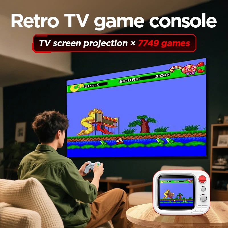 H7 Retro VideoTV Handheld Game Console 3.5-Inch HD Built in 749 Retro Games Video Dual Gamepad