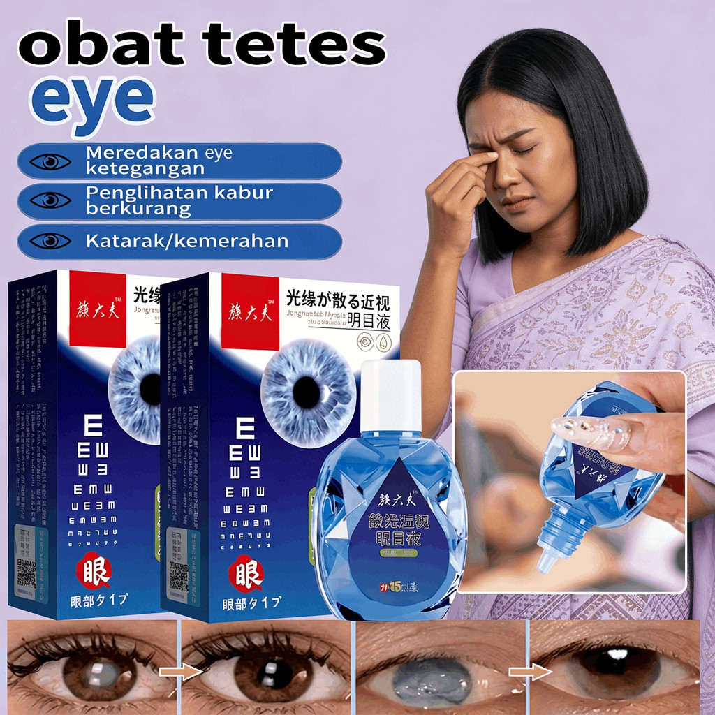 3PCS Organic Eye Care Brightening Liquid Moisturizing Eye Drops Improving Vision Mata Kering dan Kat