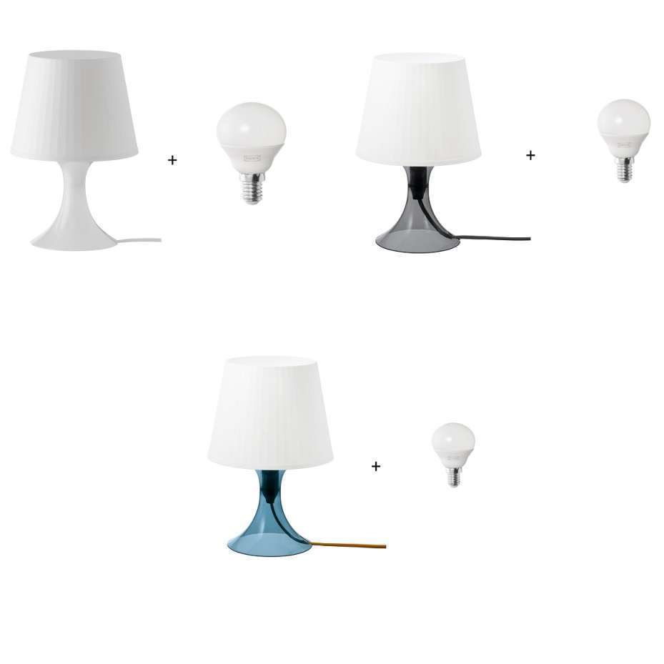 Ikea Lampan Lampu Meja + Bohlam Soheltta LED E14 470 lumen