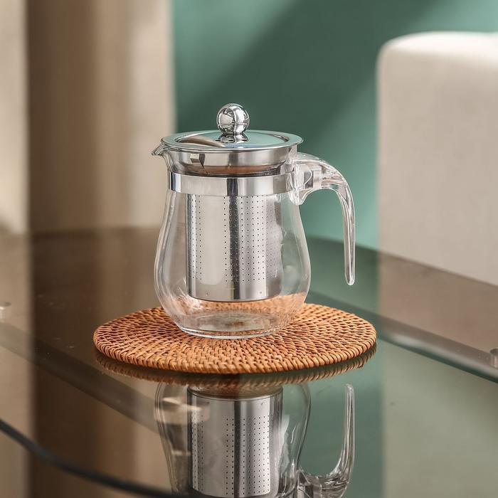 Tea Pot Stainless Steel - Teapot Teko Beling Kaca Stainless dengan Saringan Teh - Tea Pot Gratis