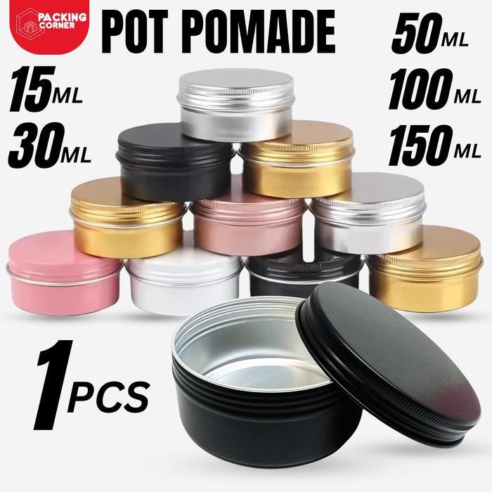 POD Alumunium Pomade Lulur 15ML 30ML 50ML 100ML 150ML Kaleng Pot Salep Wadah Refill Isi Ulang