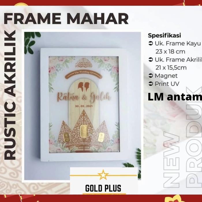 mahar pernikahan logam mulia bingkai
