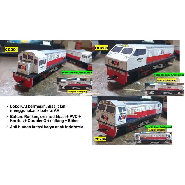 Lokomotif Kereta Api Railking Asli Tanpa Baterai Aa