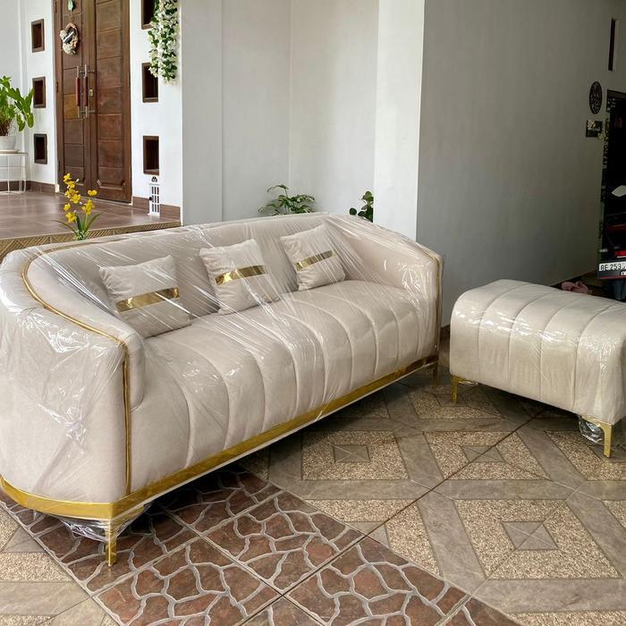 sofa yossi minimalis 3 siter tanpa meja sofa modern sofa ruang tamu sofa cantik - SOFA+STOOL KOTAK, 