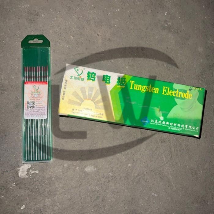 Tungsten Argon / Jarum Batang Kawat Besi Las Argon Hijau 2,0 Mm