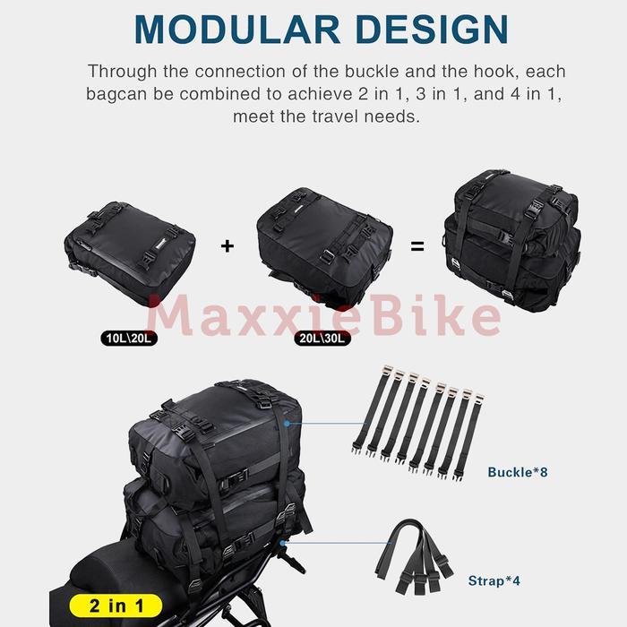 Rhinowalk Tas Sepeda Motor Multifungsi Mt21610/20/30 Motorcycle Pannier Travel Bag 10L 20L 30L