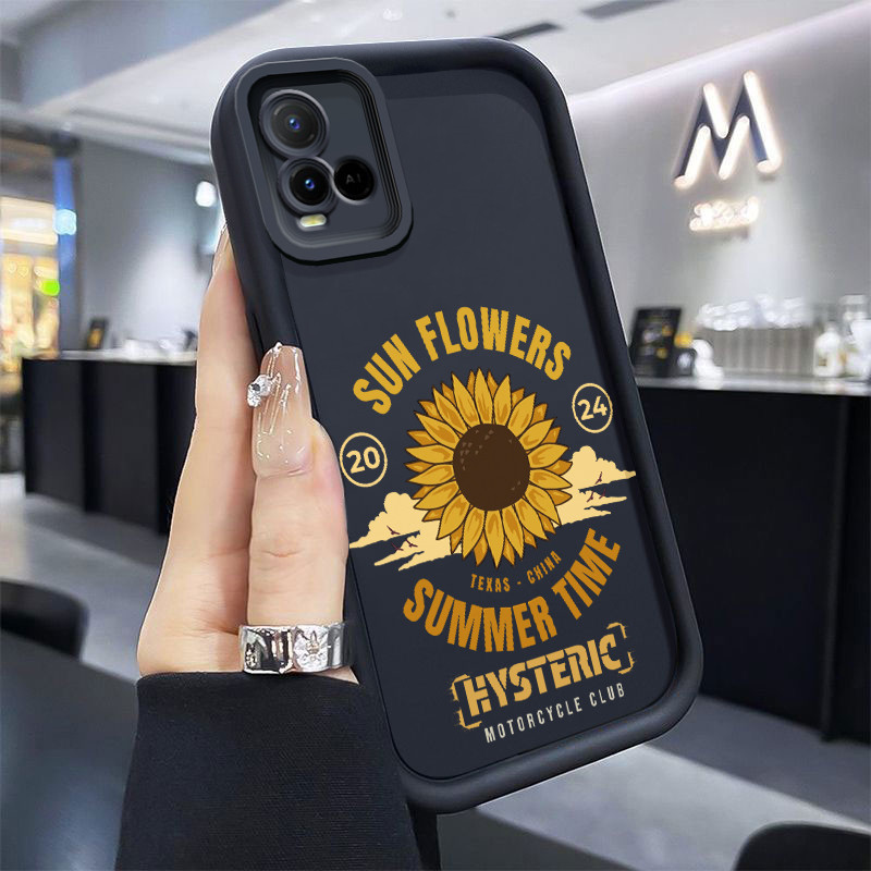 Casing Hp untuk VIVO Y21 Y21s Y21t Y21e Y21a Y21G Y33s Y33t Case Bunga matahari Kasing silikon Cesin