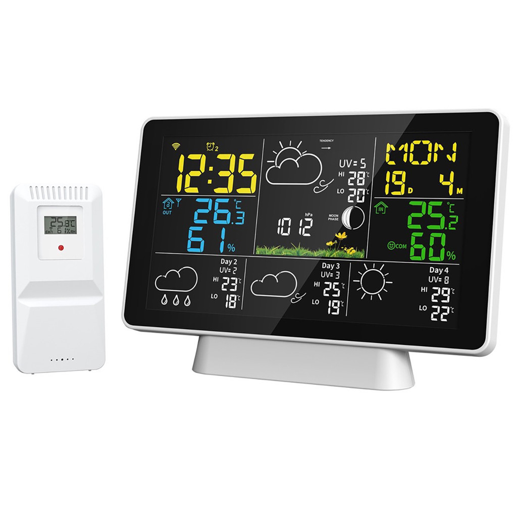 Stasiun Cuaca LCD Termometer Digital Nirkabel Higrometer Termometer Dalam/Luar Ruangan Listrik denga