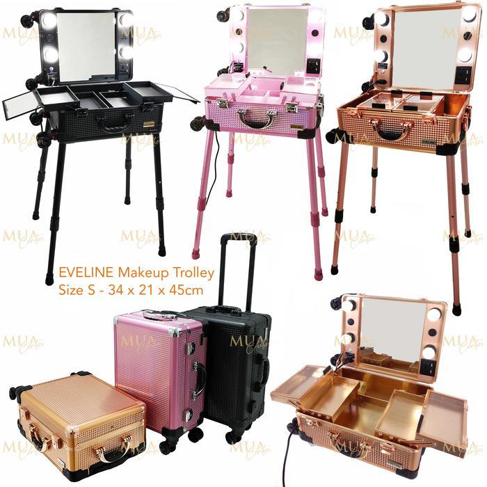 Beauty Case / Troli Makeup / Koper Rias Kaca Lampu Eveline S